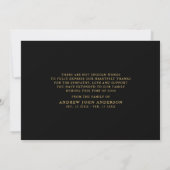 Elegant Photo Black & Gold Calligraphy Funeral Bedankkaart (Achterkant)