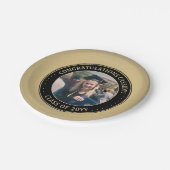 Elegant Photo Black & Gold Modern Graduparty Papieren Bordje (Gekanteld)