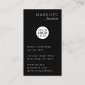Elegant Photo Black QR Code Social Icons Makeup Visitekaartje (Achterkant)
