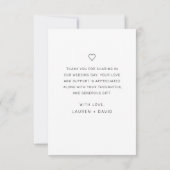 Elegant Photo Black Script White Wedding Hartelijk Bedankkaart (Achterkant)