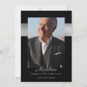 Elegant Photo Black | Zilveren viering van het lev Kaart (Achterkant)