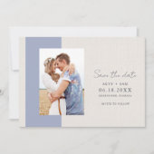 Elegant Photo Blue Beach Wedding Save The Date (Voorkant)