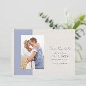 Elegant Photo Blue Beach Wedding Save The Date (Staand voorkant)