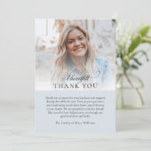 Elegant Photo Blue Christian Funeral Thank You Bedankkaart (Staand voorkant)