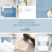 Elegant Photo Blue Monogram Weddenschap Save the D Date