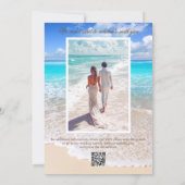 Elegant Photo Blue Ocean Tropical Beach Wedding Kaart (Achterkant)