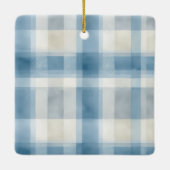 Elegant Photo Blue Plaid Christmas Ornament  (Achterkant)
