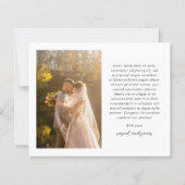 Elegant Photo Budget Wedding Thank You Card (Achterkant)