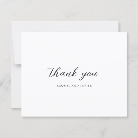 Elegant Photo Budget Wedding Thank You Card (Voorkant)