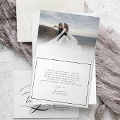Elegant Photo Calligraphy Wedding Bedankkaart