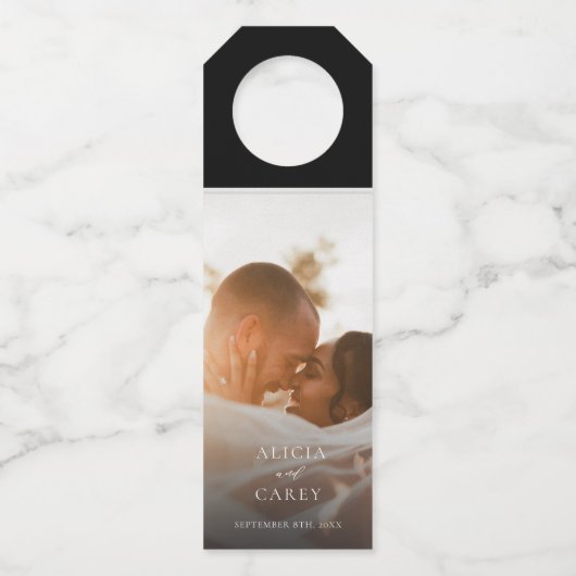 Elegant Photo Calligraphy Wedding Flessenhanger (Voorkant)