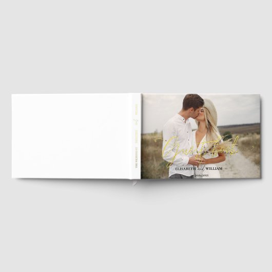 Elegant Photo Calligraphy Wedding Gastenboek (Volledig)