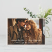Elegant Photo Calligraphy Wedding Save The Date (Staand voorkant)