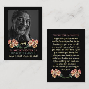 Elegant Photo, Carnenbloemen, Kaart van gebed Visitekaartje