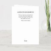 Elegant Photo Celebralling Life Funeral Programme Folie Wenskaart (Achterkant)