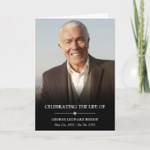 Elegant Photo Celebration of Life Funeral Programm Programma (Voorkant)