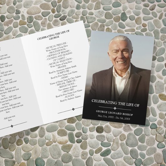 Elegant Photo Celebration of Life Funeral Programm Programma