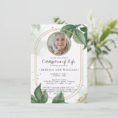 Elegant Photo Celebration of Life Kaart (Staand voorkant)