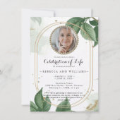 Elegant Photo Celebration of Life Kaart (Voorkant)