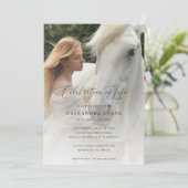 Elegant Photo Celebration of Life Kaart (Staand voorkant)