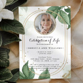 Elegant Photo Celebration of Life Kaart