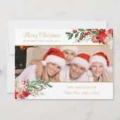 Elegant Photo Classic Merry Kerstmis Poinsettias (Voorkant)