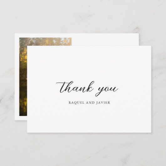 Elegant Photo Classic Wedding Bedankkaart (Voorkant / Achterkant)