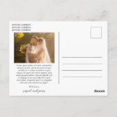 Elegant Photo Classic Wedding Thank You Briefkaart (Achterkant)