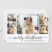 Elegant Photo Collage Black kerstfeestkaart Kaart (Voorkant)