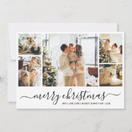 Elegant Photo Collage Black kerstfeestkaart Kaart