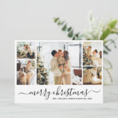 Elegant Photo Collage Black kerstfeestkaart Kaart (Staand voorkant)