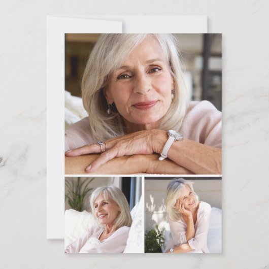 Elegant Photo Collage Funeral Celebration of Life Kaart (Achterkant)