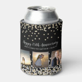 Elegant Photo Collage Gold Silver 25e Jubileum Blikjeskoeler (Blikje Voorkant)