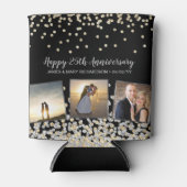 Elegant Photo Collage Gold Silver 25e Jubileum Blikjeskoeler (Voorkant)