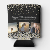 Elegant Photo Collage Gold Silver 25e Jubileum Blikjeskoeler (Achterkant)