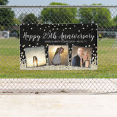 Elegant Photo Collage Gold Silver 25e Jubileum Spandoek (Insitu)