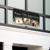 Elegant Photo Collage Gold Silver 25e Jubileum Spandoek (Buitenkant Gebouw)