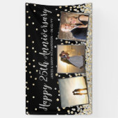 Elegant Photo Collage Gold Silver 25e Jubileum Spandoek (Verticaal)