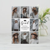 Elegant Photo Collage Graduation Party Kaart (Staand voorkant)