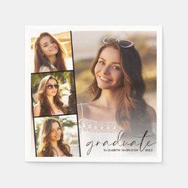 Elegant Photo Collage Graduation Party Servet