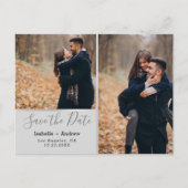 Elegant Photo Collage Gray Silver Save the Date Aankondigingskaart (Voorkant)