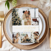 Elegant Photo Collage Holiday Gold Foil Briefkaart