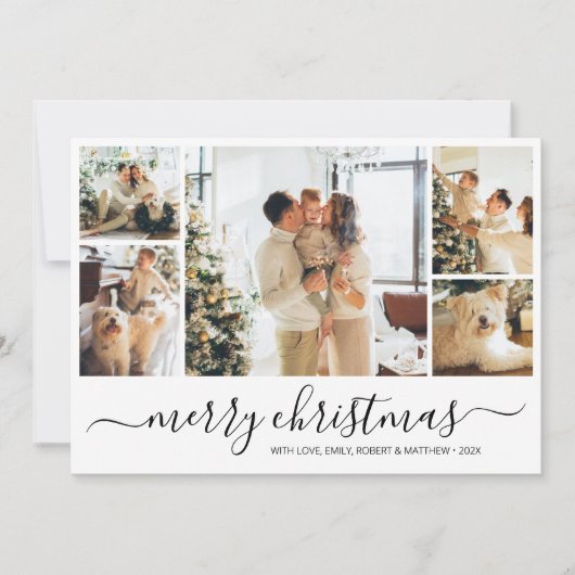 Elegant Photo Collage Kerstfeestdag Kaart (Voorkant)
