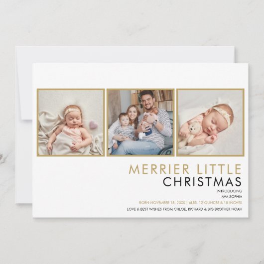 Elegant Photo Collage Kerstmis - Aankondiging (Voorkant)