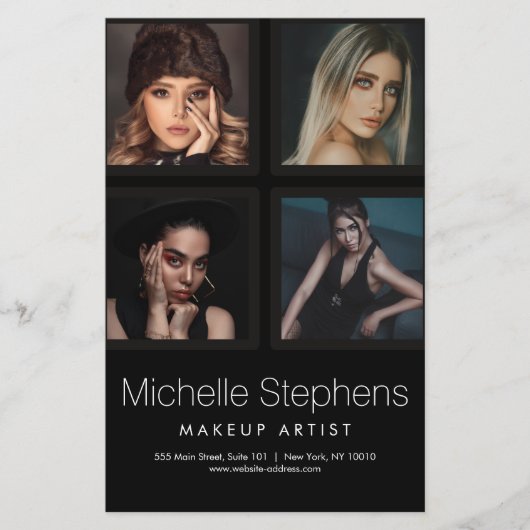 Elegant Photo Collage Makeup and Hair Style  Flyer (Voorkant)