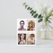 Elegant Photo Collage Makeup and Hair Style Visitekaartje (Staand voorkant)