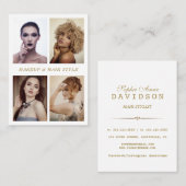 Elegant Photo Collage Makeup and Hair Style Visitekaartje (Voorkant / Achterkant)