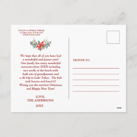 Elegant Photo Collage Merry kersttypografie Feestdagenkaart (Achterkant)