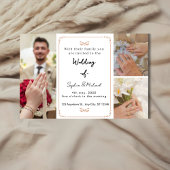 Elegant Photo Collage Modern Wedding Invitation  Kaart