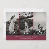 Elegant Photo Collage Roos Roze Save the Dates Kaart (Voorkant)